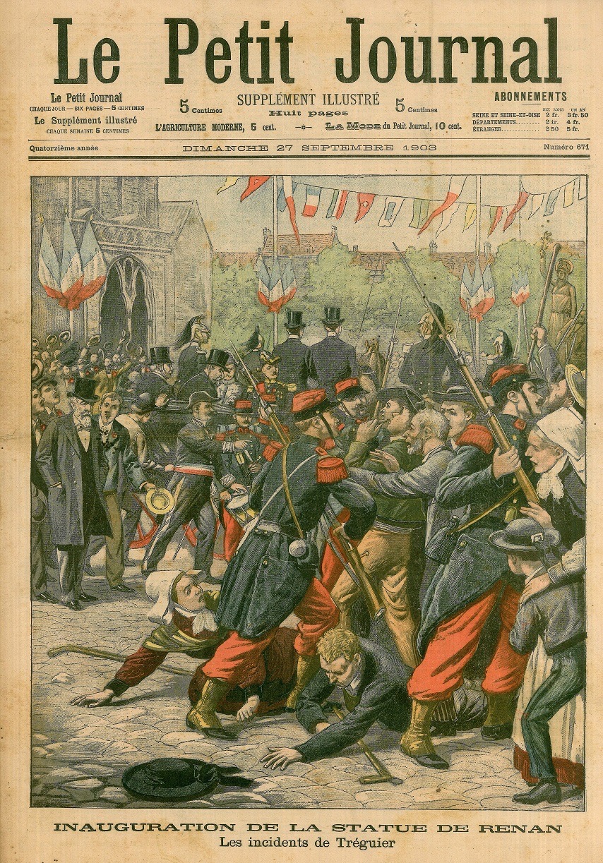 Inauguration de la Statue de Renan. Les Incidents de Tréguier, in: Le
Petit Journal Illustré (27. September 1903) © Privatsammlung Eveline G.
Bouwers.